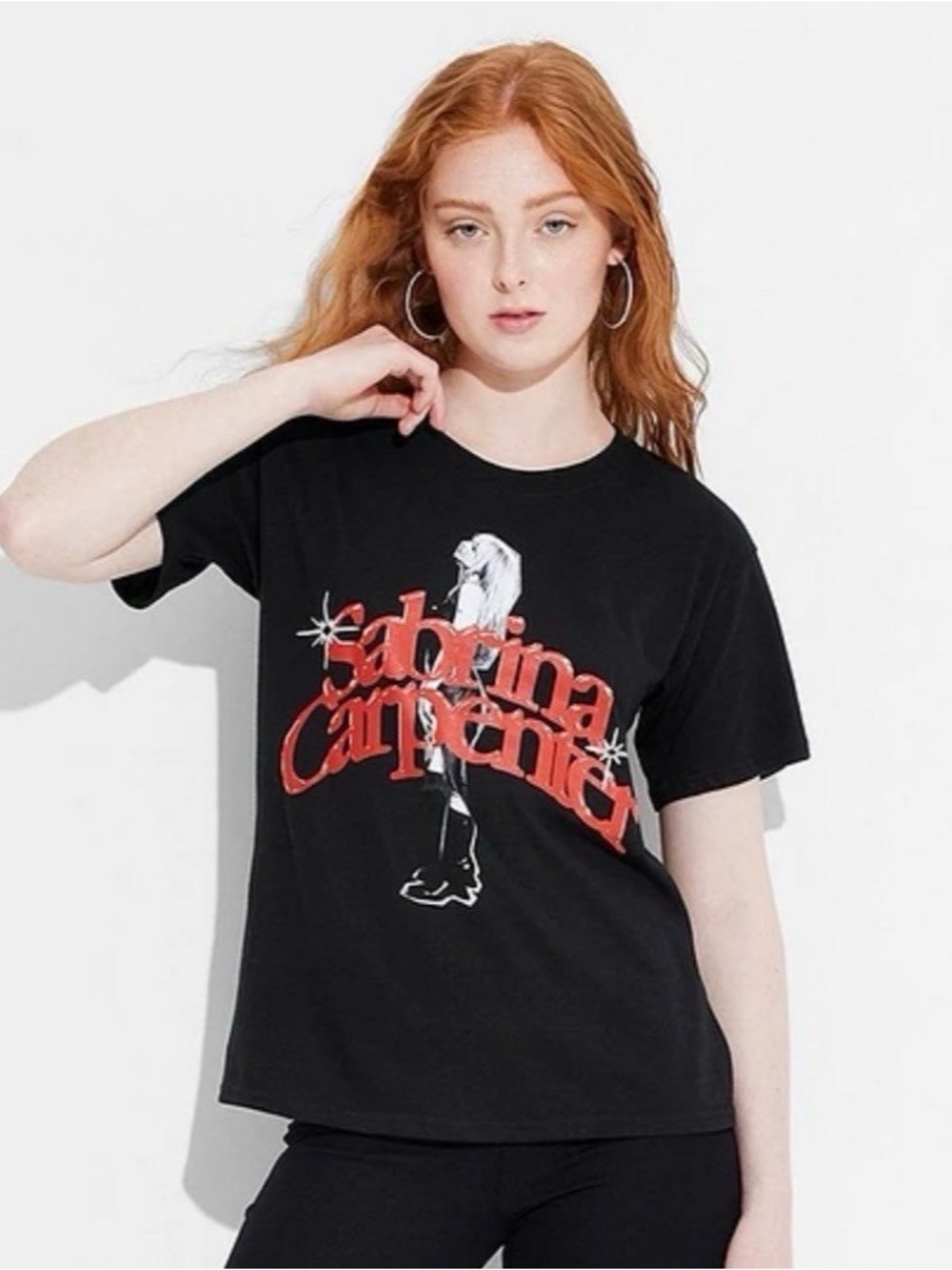 Sabrina Carpenter Black T-Shirt Tour Style Graphic Tee Women’s Size Small